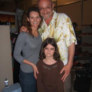 Dodie Brown  daughter Taylor Brown with Director Frank Darabont on set of Stephen Kings The Mist