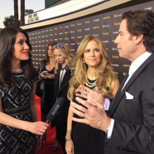 Interviewing John Travolta & Kelly Preston as the Qantas Red Carpet Reporter for G'Day USA LA Gala 2015