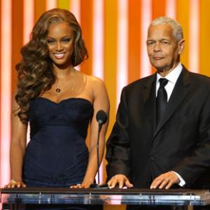 Tyra Banks and Julian Bond