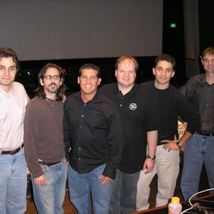 Producer John Mazzarella with Directors Antony & Fulvio Sestito, Composer Keith Hersh, Sound Designer Tim Gedemer, Sound Mixer Michael Babcock at Warner Bros Dubbing Stage 6 for sound mixing of 