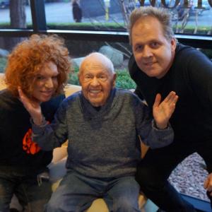 Mickey Rooney having fun with son Mark Rooney r and Carrot Top l