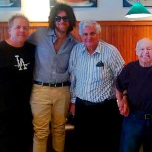 (right to left)Mickey Rooney, Michael Lerner, Lerner's son Jonathon and Rooney's son Mark Rooney. 2013