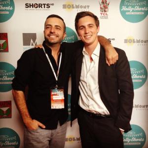 LR Producers Trenton Waterson and J Scott Huston premiering their film Mateo at the Hollyshorts Film Festival 2014 in Hollywood CA