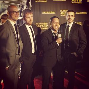 The team behind the feature film Little Hope Was Arson LR Theo Love DirectorProducer Bryan Storkel Executive Producer and Trenton Waterson Producer interviewed on the red carpet of the 2014 Movieguide Awards in Hollywood