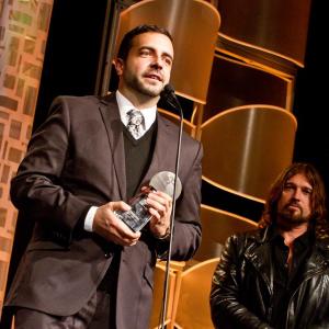 Accepting the Faith  Freedom Award on behalf of Marvel Studios producing team of Iron Man 3 at the 2013 Movieguide Awards in Hollywood