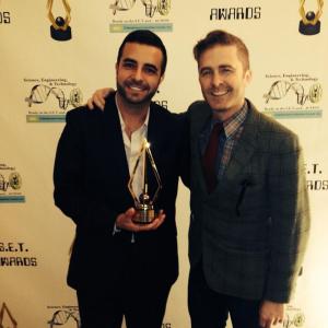 Producer Trenton Waterson with Writer/Director friend, Luke Asa Guidici, at the S.E.T. Awards in Beverly Hills, 2014.