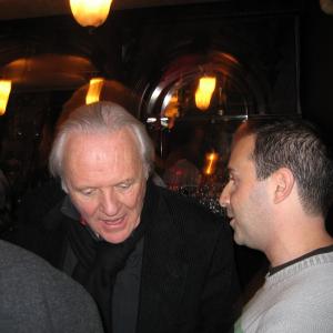 Sir Anthony Hopkins and comedian, Michael Ziegfeld @ Bon Appetit cocktail party.