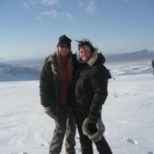 Me and the mad hairmake up artist Aslaug at Langjokull Glacier filming Wrigleys in April 2007