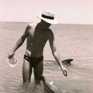Clinton Morgan at Monkey Mia, circa 1986. Dolphins still come to the shore to this day.