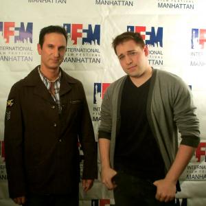 Roberto Lombardi and Chris R Notarile on the red carpet at the 2013 International Film Festival Manhattan
