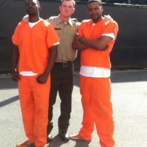 Still of Julius Denem (left), Aj Dunn (middle) & Craig Johnson (right) on set of Fox's Gang Related. S1 Ep12