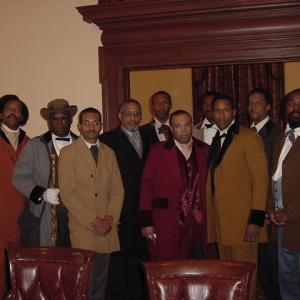 Cast photo of reenactors portraying US Congress of the 1860's for 