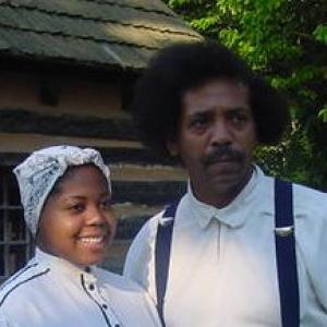 Aja Ward with her Dad Algernon on the set of 