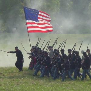 Civil War battle scene from 
