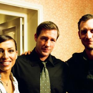 Sandra De Sousa with Edward Burns and Greg Donaldson on the set of The Gift