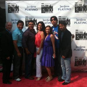 Gabriel Rivera and the cast of Ilegales on the Red Carpet at New York International Latino Film Festival 2010.