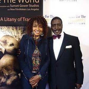 Actress Beverly Todd  Actor Idrees Degas appear on the red carpet at Kat Kramers Films That Changed The World Hollywood CA