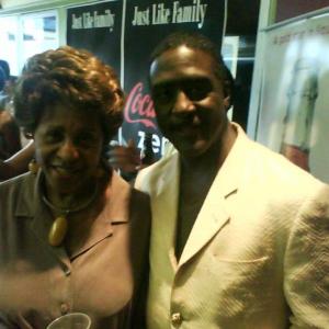 Actress Marla Gibbs and Actor Idrees Degas appearing together for the pilot Just Like Family.