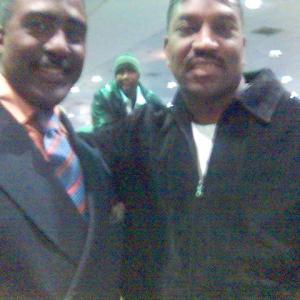 Actor Idrees Degas  Actor Clifton Powell backstage after he gave a great performance in My Brother Marvin