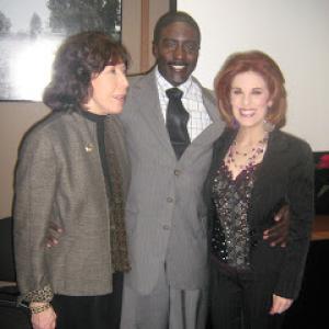 Actress Lily Tomlin Actor Idrees Degas and Producer Actress Kat Kramer appearing at Sunset Gower Studio Hollywood CA