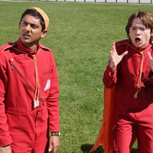 Still of Dan Byrd and Adhir Kalyan in Aliens in America 2007