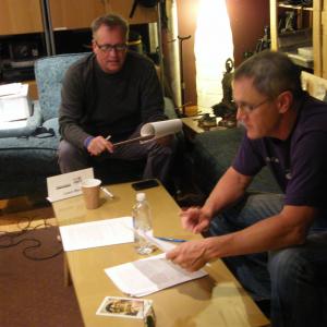 Lance Miccio and Mark Moses working out script narration for Guns n Hoses