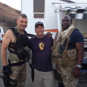 Nick Chinlund ,Lance Miccio and Kevin Grevioux on set of The Prey 2013