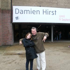 At The Tate with Daughter Olympia at Damien Hirst show in London