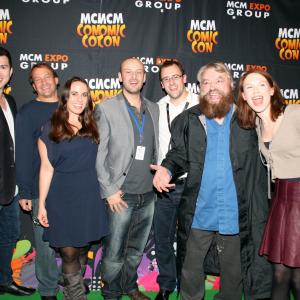 Some of the Welcome To Purgatory production team and cast including Brian Blessed and Gene Fallaize at London Comic Con 2014