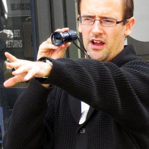Gene Fallaize directing on the set of Superman Requiem 2011