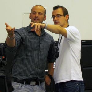 Director Gene Fallaize and Producer Tony Cook on the set of Superman Requiem 2012