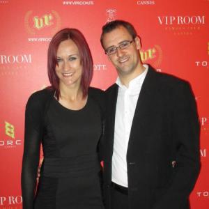 DirectorProducer Gene Fallaize with his wife Victoria at an event at the VIP Room Cannes during the 2013 Cannes Film Festival