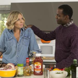 Still of June Diane Raphael and Baron Vaughn in Grace and Frankie (2015)