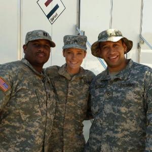 All three actors are military veterans in real life On the set of Yellow Ribbon