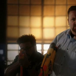 Al the IT Guy Ben Zelevansky and a coworker Jamison Reeves open fire with Nerf guns on Breaking In