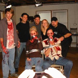 Still of Jack Thomas Smith cast and crew on the set of Infliction 2011