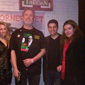 Jack Thomas Smith, girlfriend Mandy Del Rio, Edward X. Young, and Genoveva Rossi at the Infliction Grindhouse Nights at Cafe Z Union, NJ screening (2014)