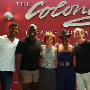 Andre Braugher with cast of BEST OF ENEMIES at Colony Theatre Shon Fuller Holly Hawkins Tiffany Rebecca Royale  Larry Cedar Oct 2015