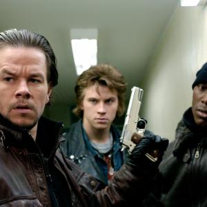 Still of Mark Wahlberg, Tyrese Gibson and Garrett Hedlund in Four Brothers (2005)