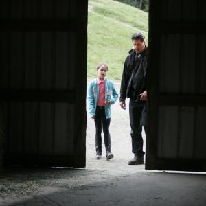 Director Scott A. Capestany blocking with his actress Heidi Myrick on the set of 