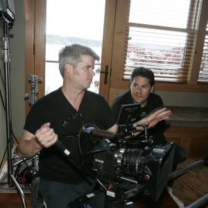 Director Scott A. Capestany (R)working with his DP Ryan Purcell on the set of 