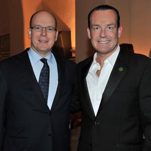 His Serene Highness Prince Albert Sovereign Prince of Monaco and Mark Mahon at a private Royal screening at the Palace of Monaco for STRENGTH AND HONOUR