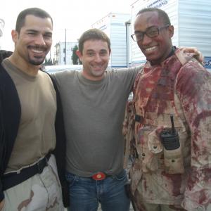 On set of The Devils Tomb Franky G me and Brandon Fobbs