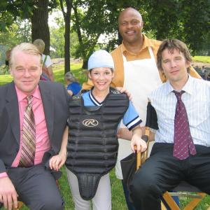 Sarah on the set of Sydney Lumet's The Devil Knows You're Dead with Philip Seymour Hoffman and Ethan Hawke