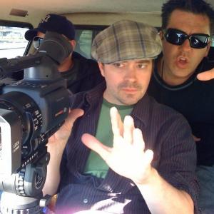 Director Brian McCulley and cinematographer Stephen McKissen on the set of Indie