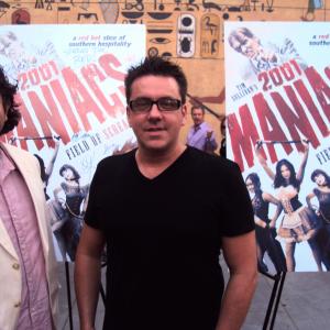 John Crockett and Brian McCulley on the red carpet at the premiere of 2001 Maniacs Field of Screams.