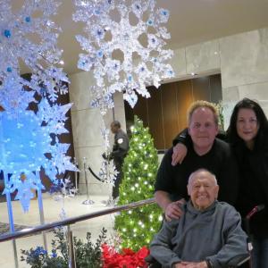 Mickey Rooney, Mark Rooney and Charlene Rooney. Christmas 2013