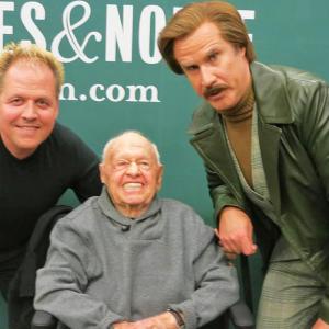 (left to right)Mark Rooney, Mickey Rooney, Will Ferrell (as Ron Burgundy) and Charlene Rooney