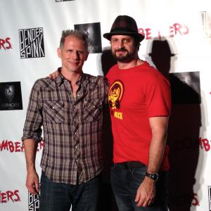 LOS ANGELES CA  MARCH 18 Distributor Mike Simon and ActorDirector David Rountree attend Zombeavers  Los Angeles Premiere at The Theater at The Ace Hotel on March 18 2015 in Los Angeles California