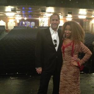 Henri Kessler with NKenge Mary Wells Back Stage  On Stage after the show MOTOWN The Musical at The LuntFontanne Theatre June 2013 NYC